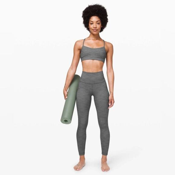 Lululemon Grey Align Leggings Herringbone Heathered Black Grey 25* Womens Size 4 - Picture 2 of 8